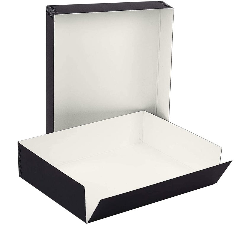 Lineco Museum Archival Storage Box, 9.75x12.75x3 in. Drop Front Design. Acid-Free with Metal Edge. Organize Photos, Pictures, Prints, Documents, Crafts, DIY. Black, 2 Pack - Image 5